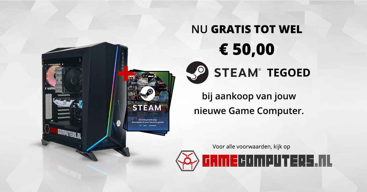 Gratis tot 50,00 STEAM tegoed bij aanschaf van een Game Computer. - Speciale aanbieding | GameComputers.nl